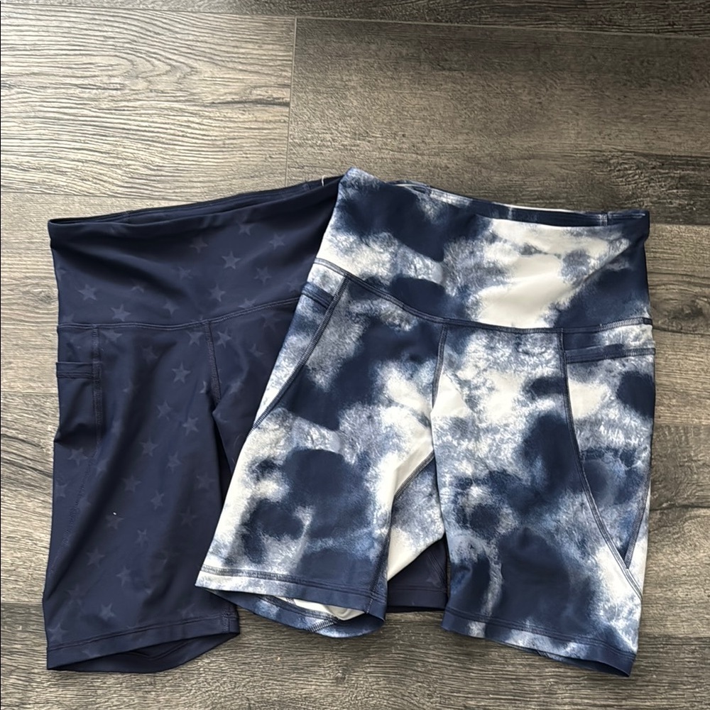Old Navy Women's Navy Star & Tie-Dye Athletic Shorts